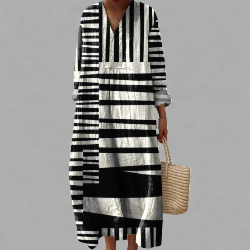 Bold geometric print occasion dress for women | Ashlyn -1