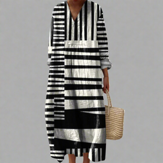 Bold geometric print occasion dress for women | Ashlyn -1