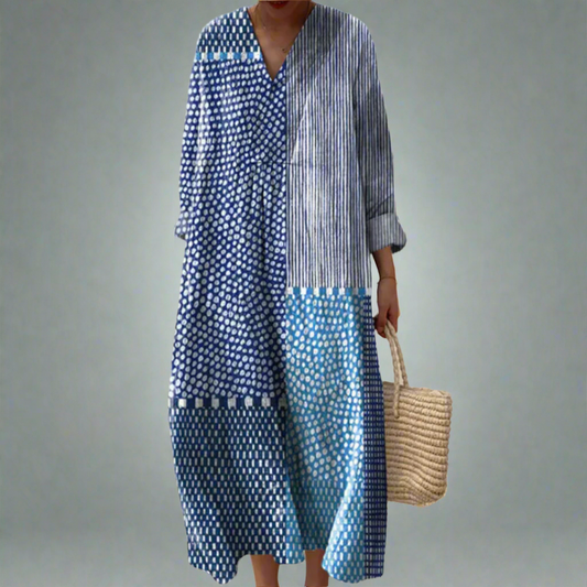 Refined geometric print smart dress for women | Emerson -1