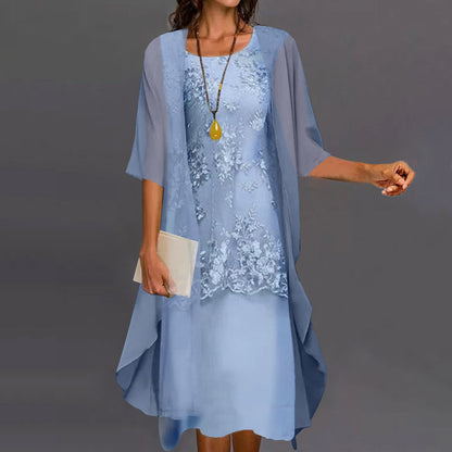 Quinn dress elegant chiffon two parts for women -4