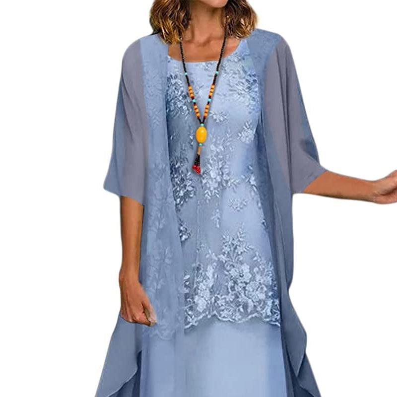 Quinn dress elegant chiffon two parts for women -5