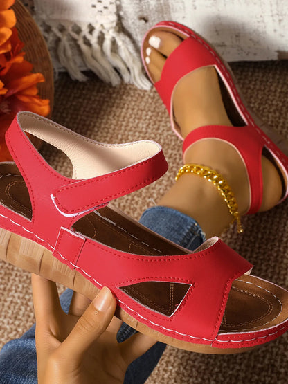 Ankle strap wedge sandals for women -11