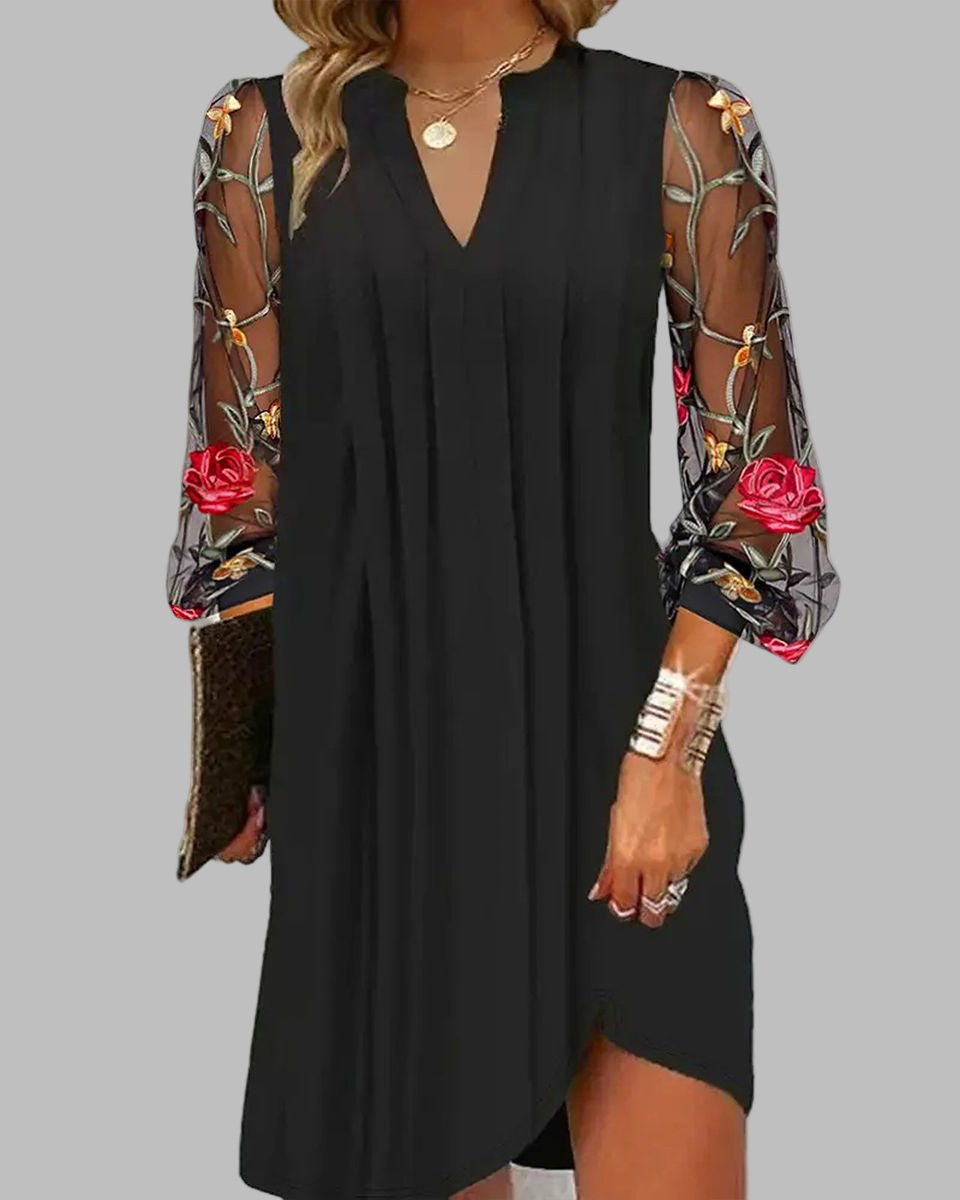 Dress elegant embroidered refined for women -3