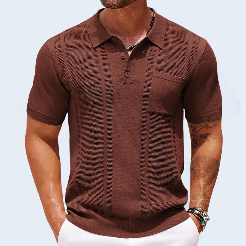 Modern short-sleeve polo shirt for men | Marco -3