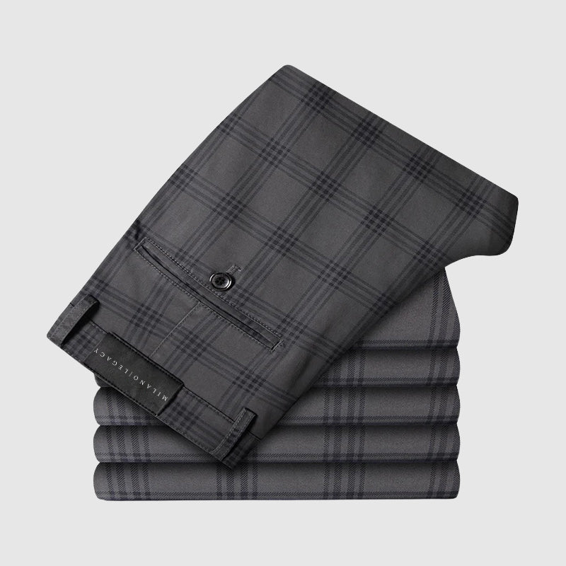 Plaid straight-leg trousers for men | Marcell -6