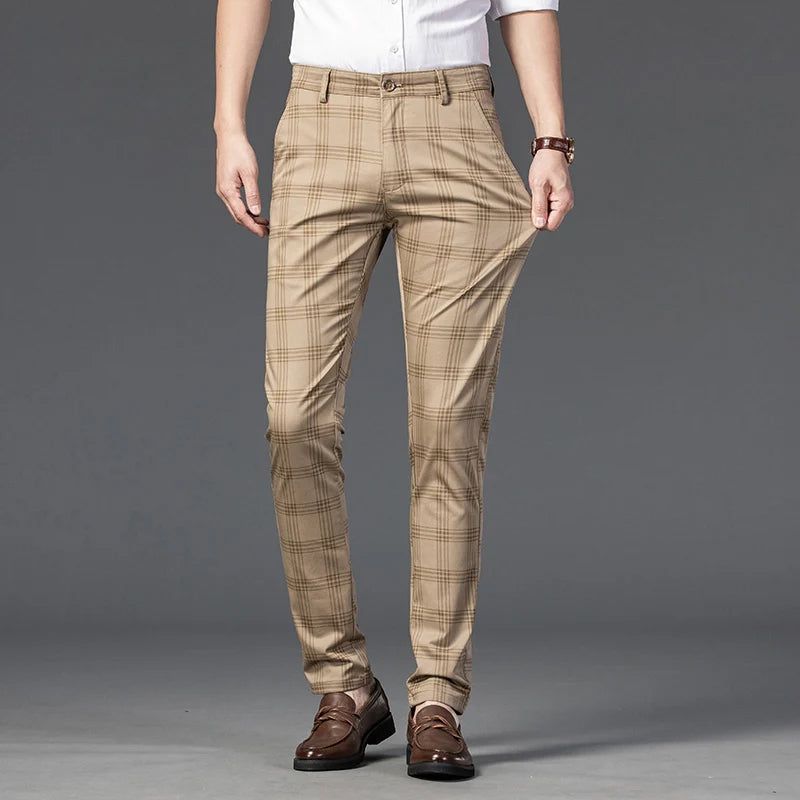Plaid straight-leg trousers for men | Marcell -1