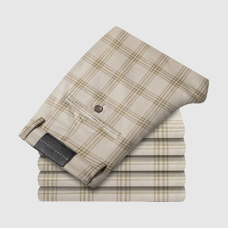 Plaid straight-leg trousers for men | Marcell -4