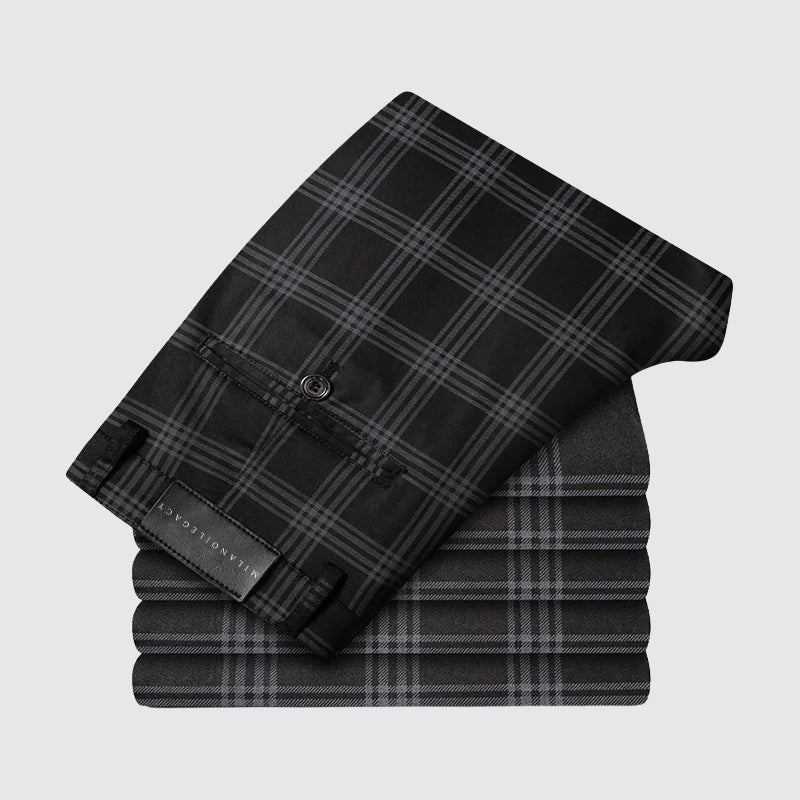 Plaid straight-leg trousers for men | Marcell -3