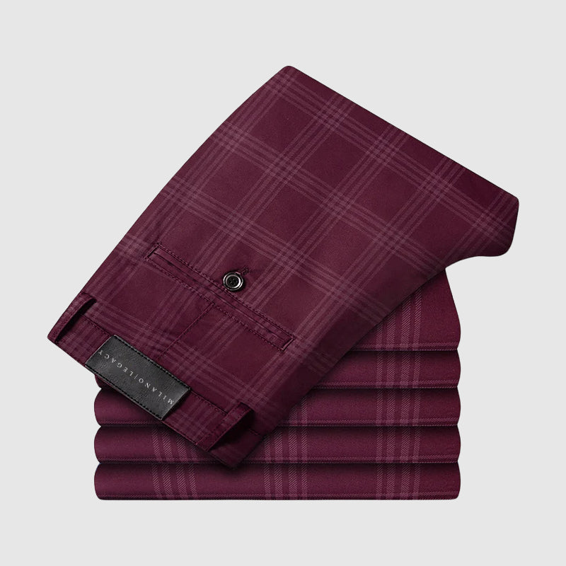 Plaid straight-leg trousers for men | Marcell -7