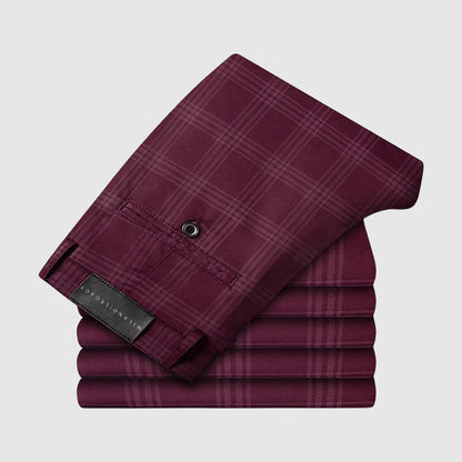 Plaid straight-leg trousers for men | Marcell -7