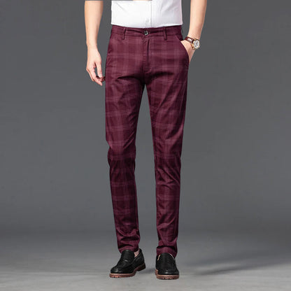 Plaid straight-leg trousers for men | Marcell -2
