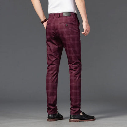 Plaid straight-leg trousers for men | Marcell -11