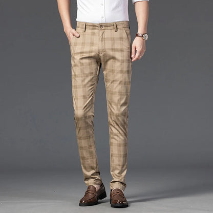 Plaid straight-leg trousers for men | Marcell -9