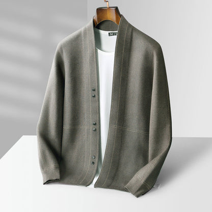 Plaid knit cardigan for men | Calder -1