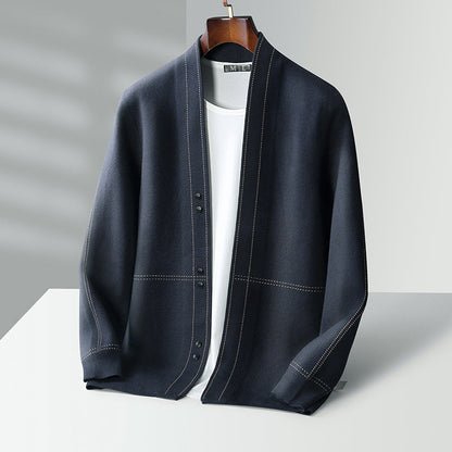 Plaid knit cardigan for men | Calder -2