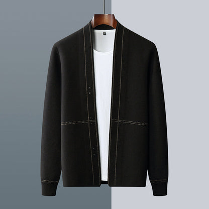 Plaid knit cardigan for men | Calder -3