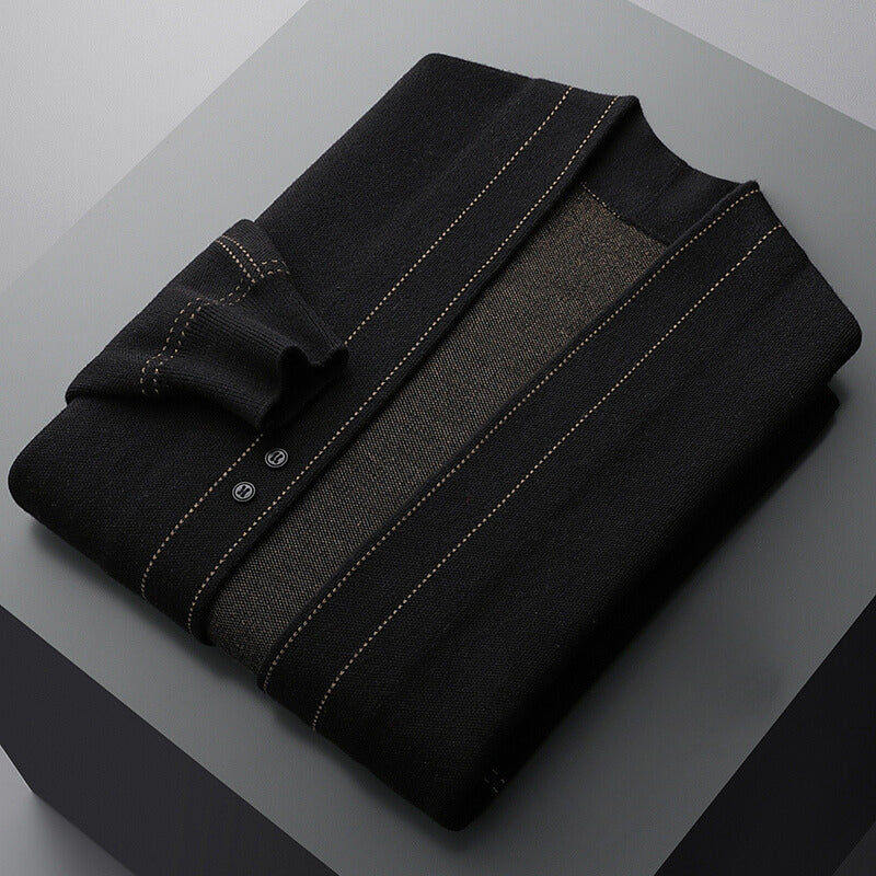 Plaid knit cardigan for men | Calder -6