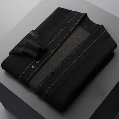 Plaid knit cardigan for men | Calder -6