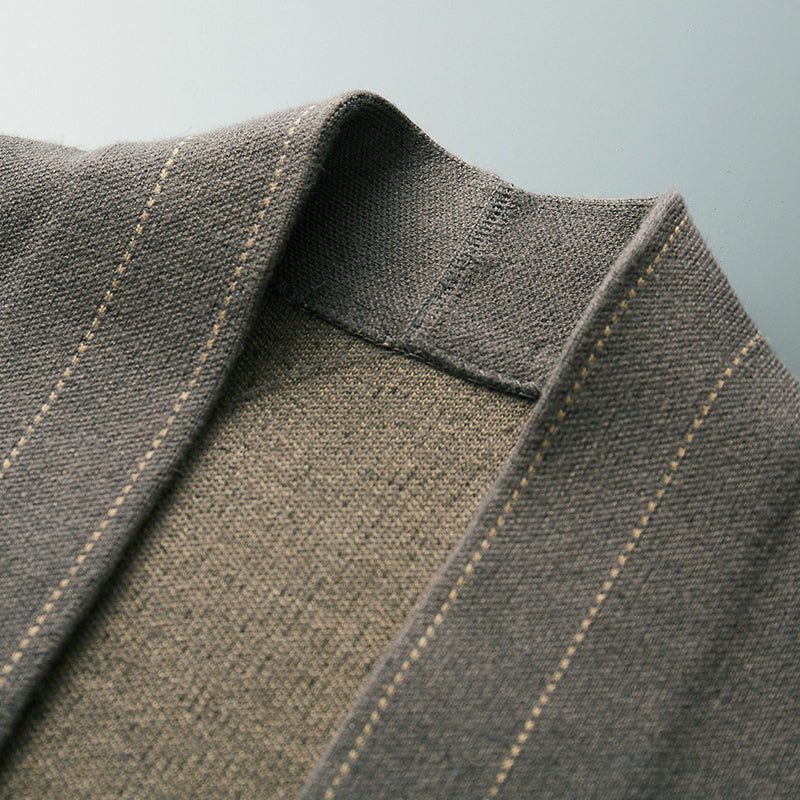 Plaid knit cardigan for men | Calder -8