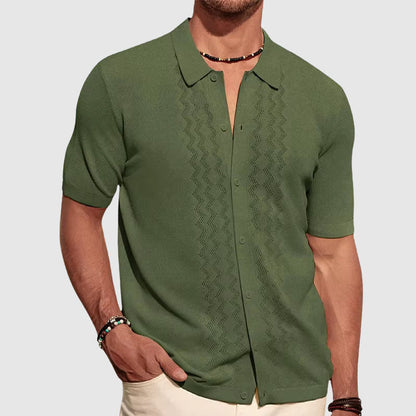 Elegant short sleeve knitted shirt for men | Eliano -1