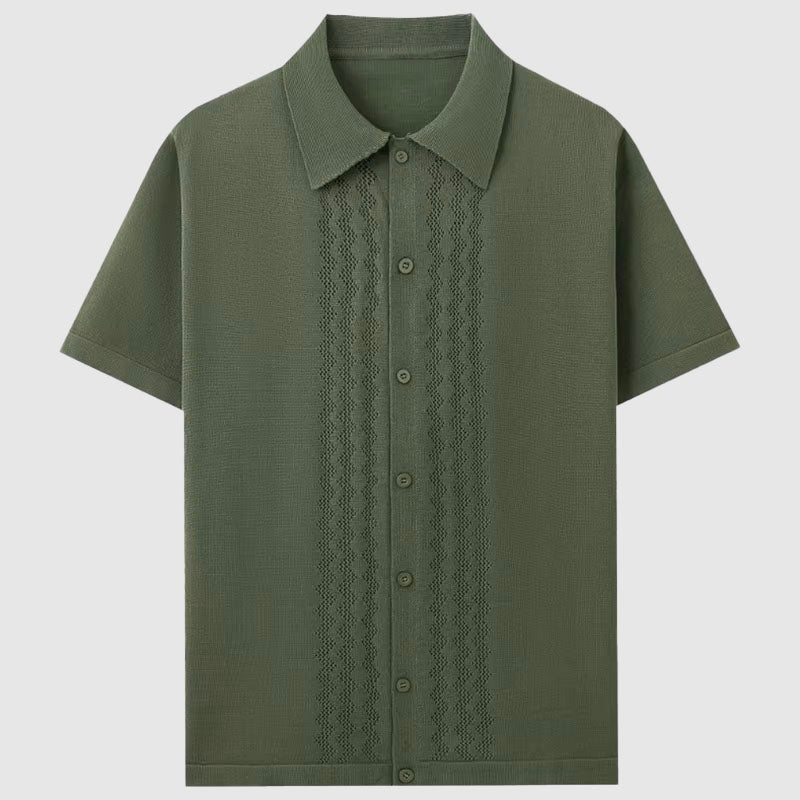 Elegant short sleeve knitted shirt for men | Eliano -5