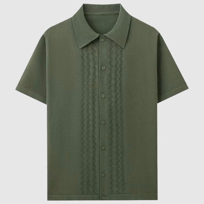 Elegant short sleeve knitted shirt for men | Eliano -5