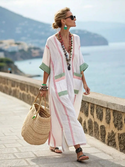 Maxi summer dress with flowing silhouette for women | Angela