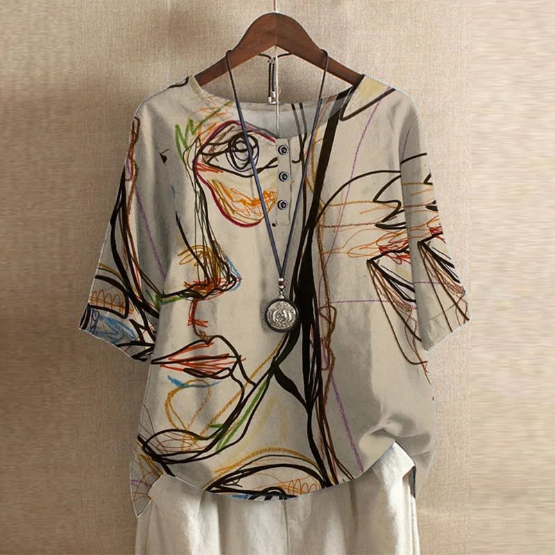 Retro charm elegant blouse for women -11