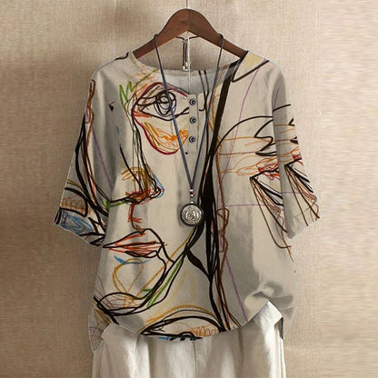 Retro charm elegant blouse for women -11