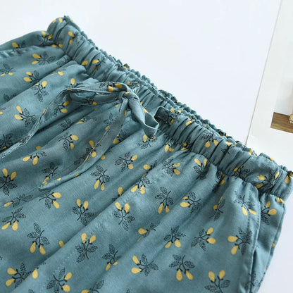 Relaxed floral lounge trousers for women | Solene -3