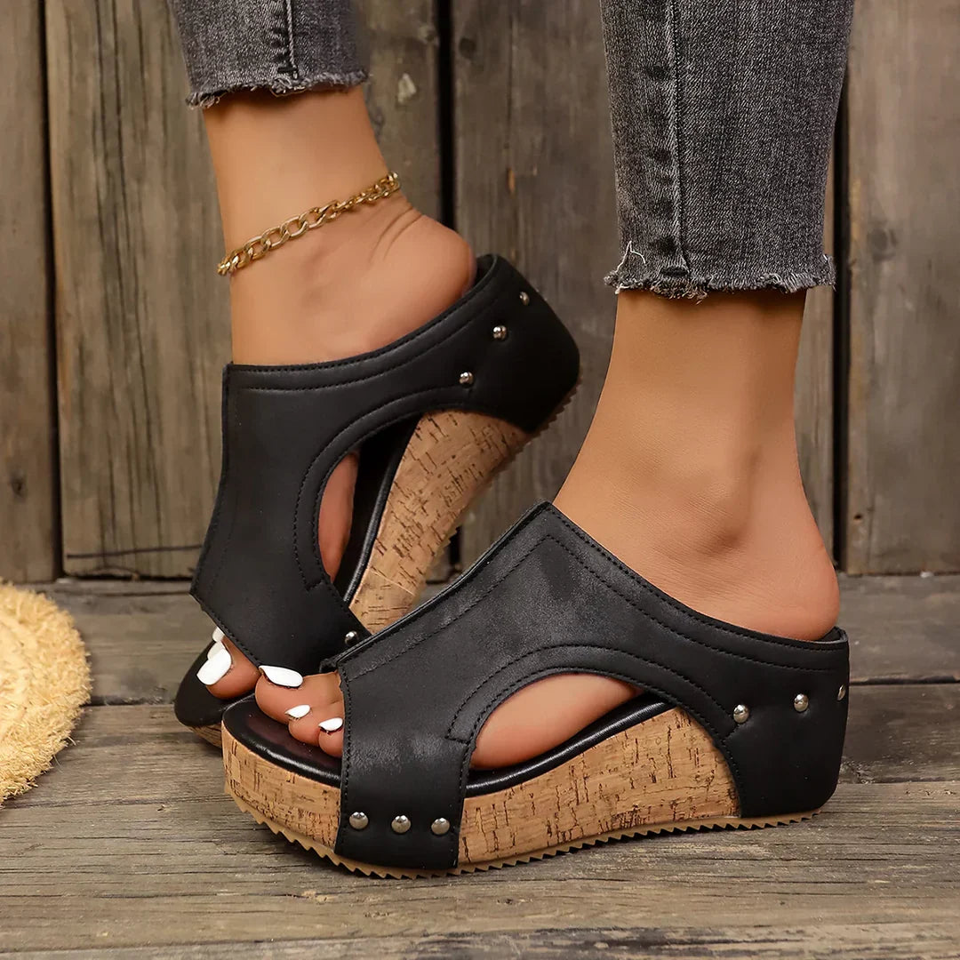Chic studded wedge heels for women | Elara -1