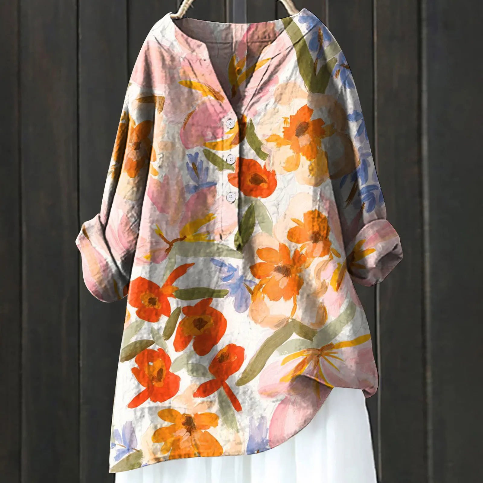 Chic blouse floral accents for women | Lara -9