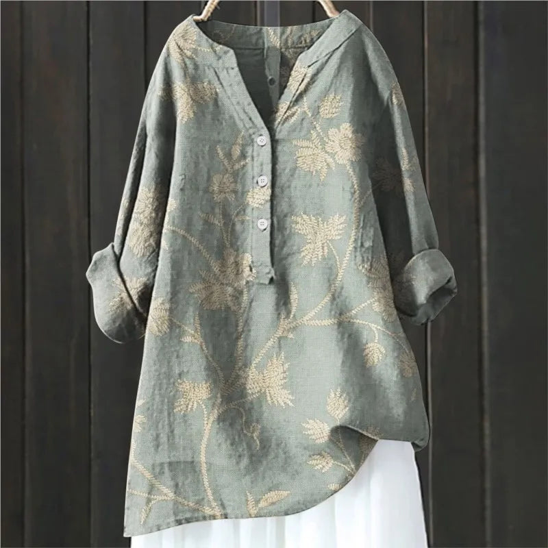 Chic blouse floral accents for women | Lara -2