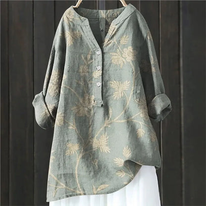Chic blouse floral accents for women | Lara -2