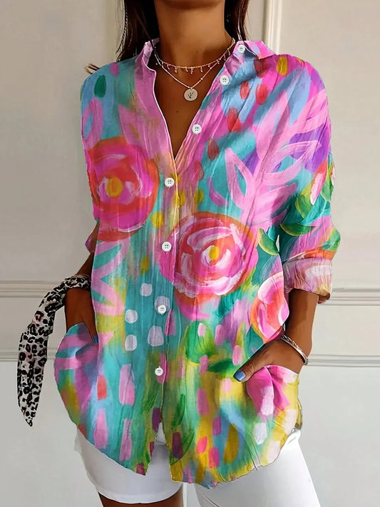 Colourful pattern everyday blouse for women | Andie -1