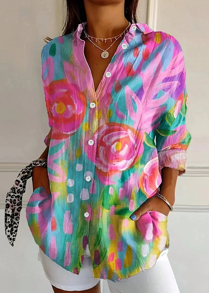 Printed blouse vibrant comfort for women -1
