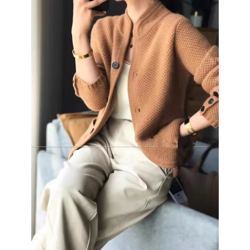 Grace half-neck cardigan jacket for women | Elowen -3