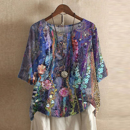 Retro charm elegant blouse for women -9