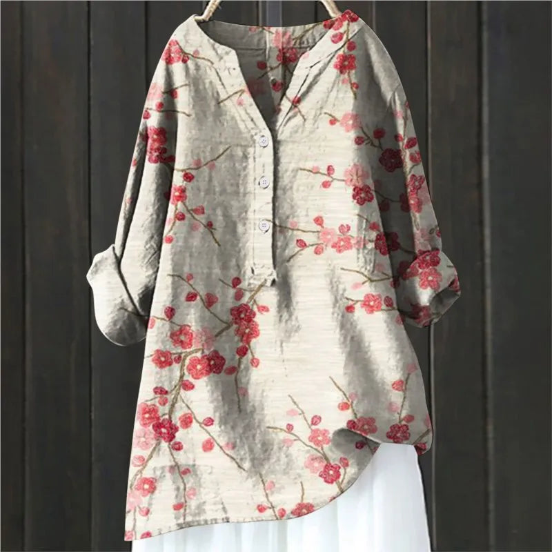 Chic blouse floral accents for women | Lara -1