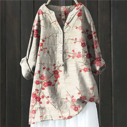 Chic blouse floral accents for women | Lara -1