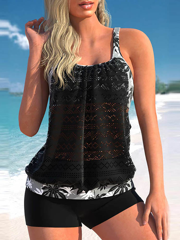 Elegant cotton tankini beachwear set for women | Anika -1