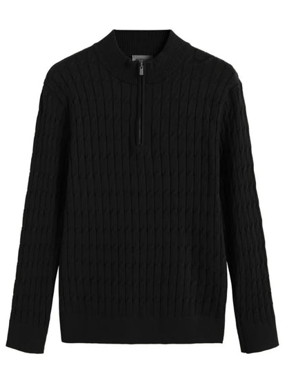 Classic cable-knit half-zip everyday jumper for men | Ellison -5