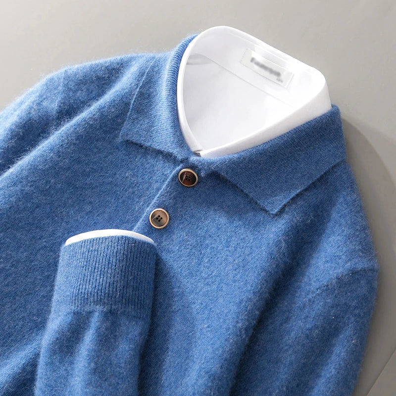 Classic cashmere everyday polo shirt for men | Belford -9