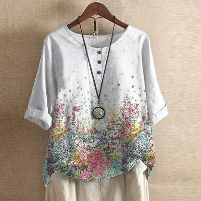 Retro charm elegant blouse for women -7