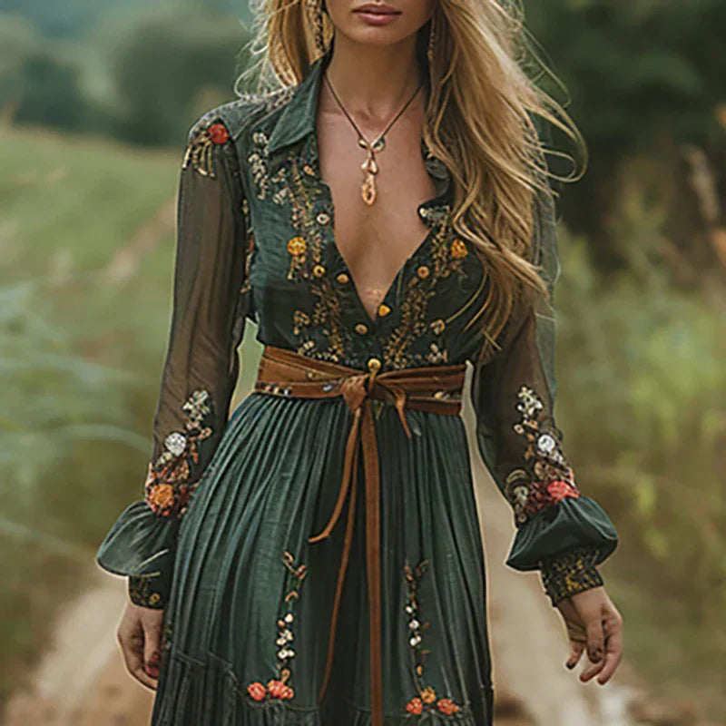 Romantic boho everyday maxi dress for women | Alina Soleil -4