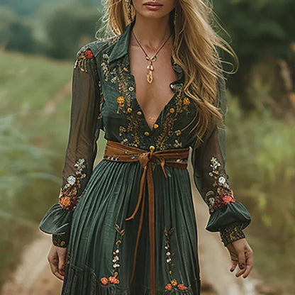 Romantic boho everyday maxi dress for women | Alina Soleil -4