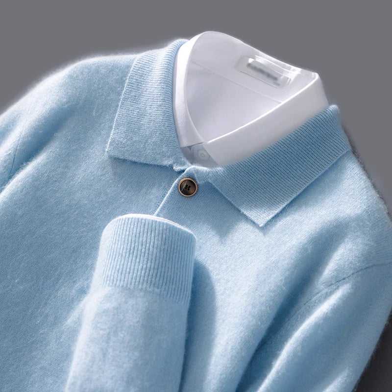 Classic cashmere everyday polo shirt for men | Belford -6