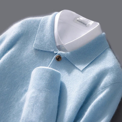 Classic cashmere everyday polo shirt for men | Belford -6