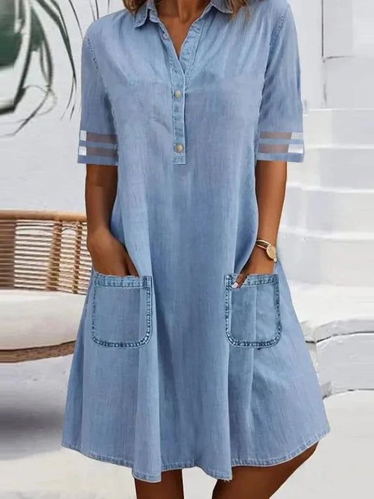 Elegant denim dress for women | Lightweight -1
