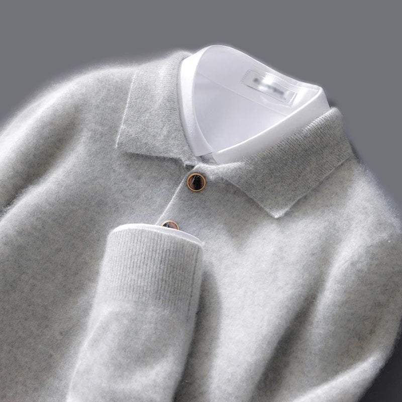 Classic cashmere everyday polo shirt for men | Belford -8